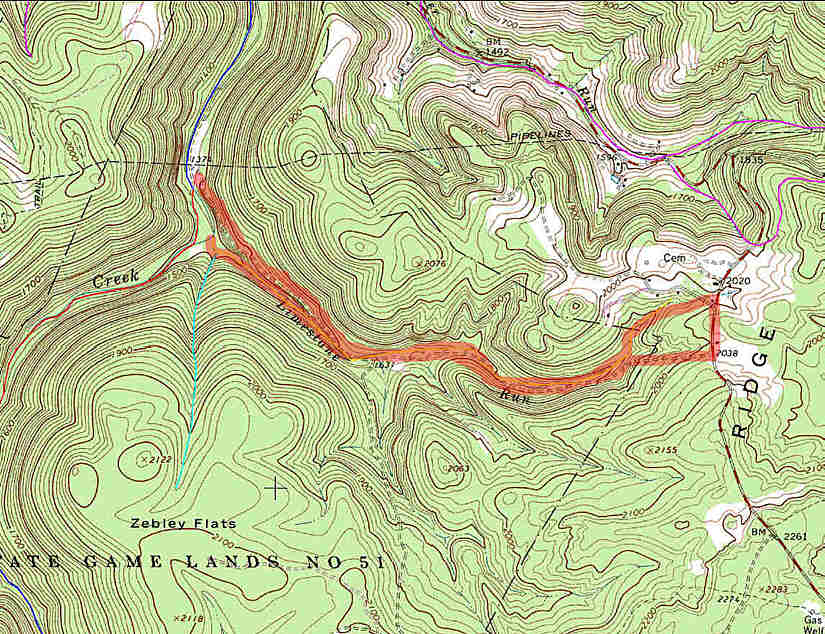 Click Here For A Larger Version Of  The Map Of Limestone Run Tour